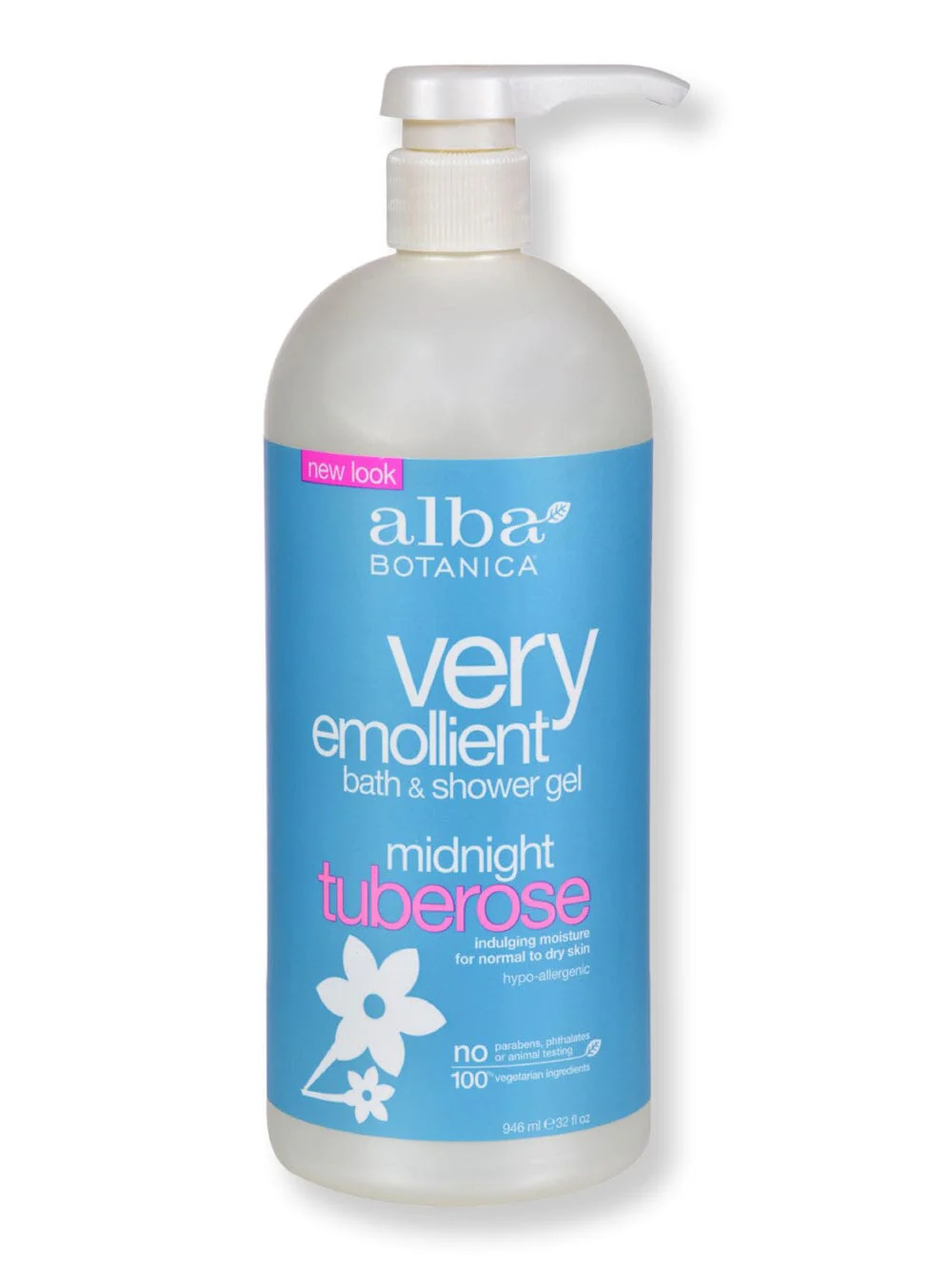 Alba Botanica Emollient Shower Gel Midnight Tuberose 32 oz