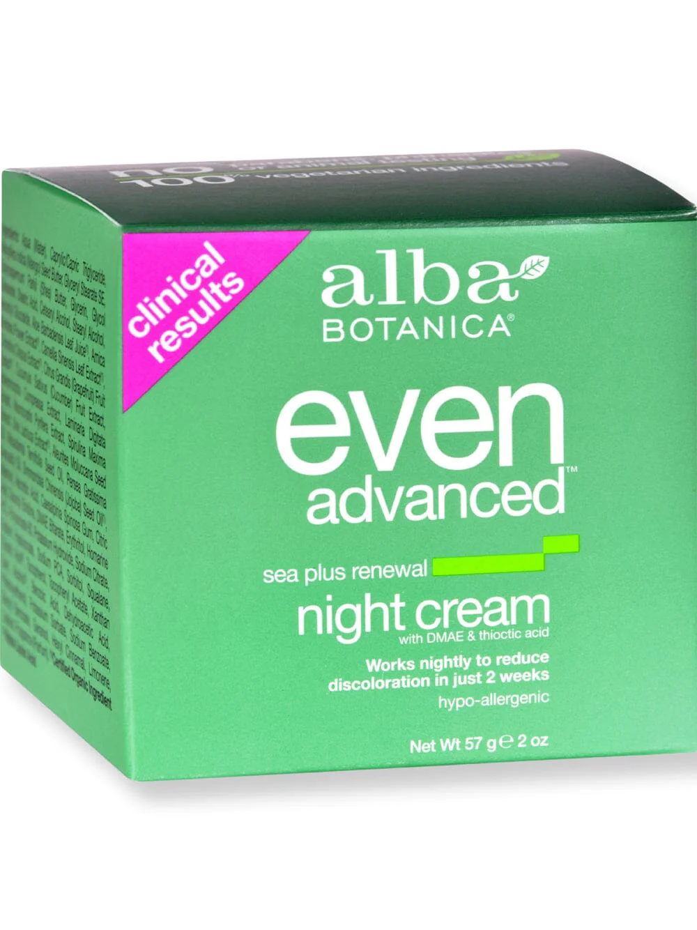 Alba Botanica Even Advanced Sea Plus Renewal Night Cream 2oz