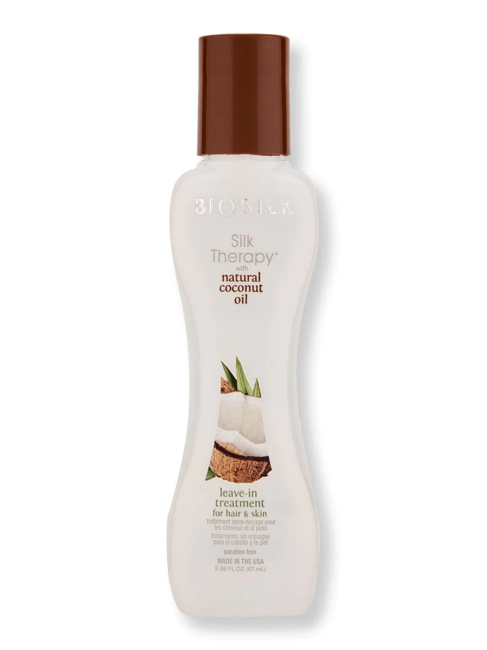 Biosilk Silk Therapy Organic Coconut Oil Leave-in Treatment For Hair & Skin 2.26 oz
