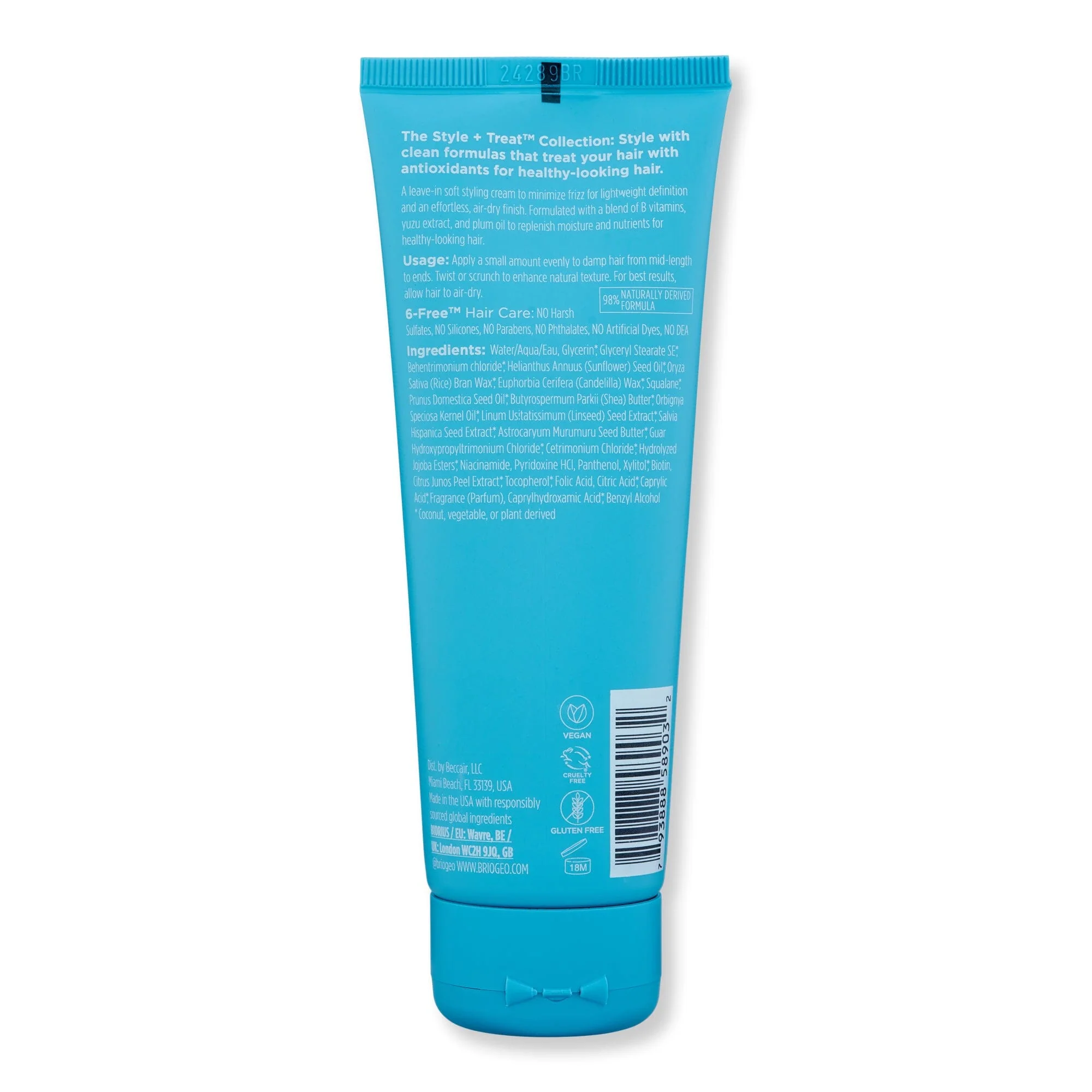 Briogeo Style + Treat Yuzu + Plum Oil Soft Power Air Dry Cream 4 fl oz 118 ml - Image 2