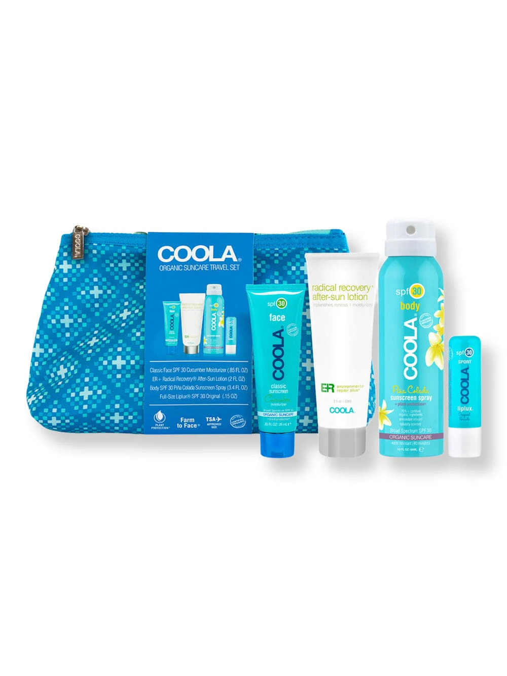 Coola Classic Organic Suncare Travel Set 4-Piece Kit