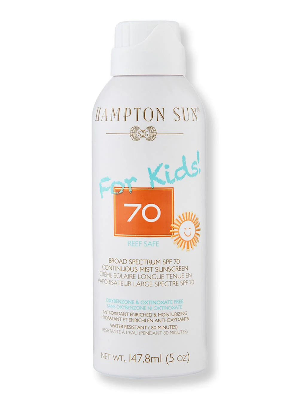 Hampton Sun SPF 70 For Kids Continuous Mist 5 oz