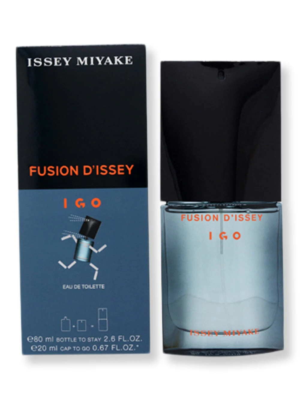 Issey Miyake Fusion D'issey I Go EDT Spray + Cap To Go EDT Spray 2.6oz + .67oz