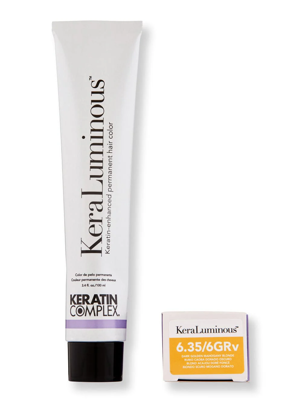 Keratin Complex KeraLuminous Permanent Hair Color 3.4 oz 100 ml 6.35/6GRV Dark Gold Mahogany Blonde
