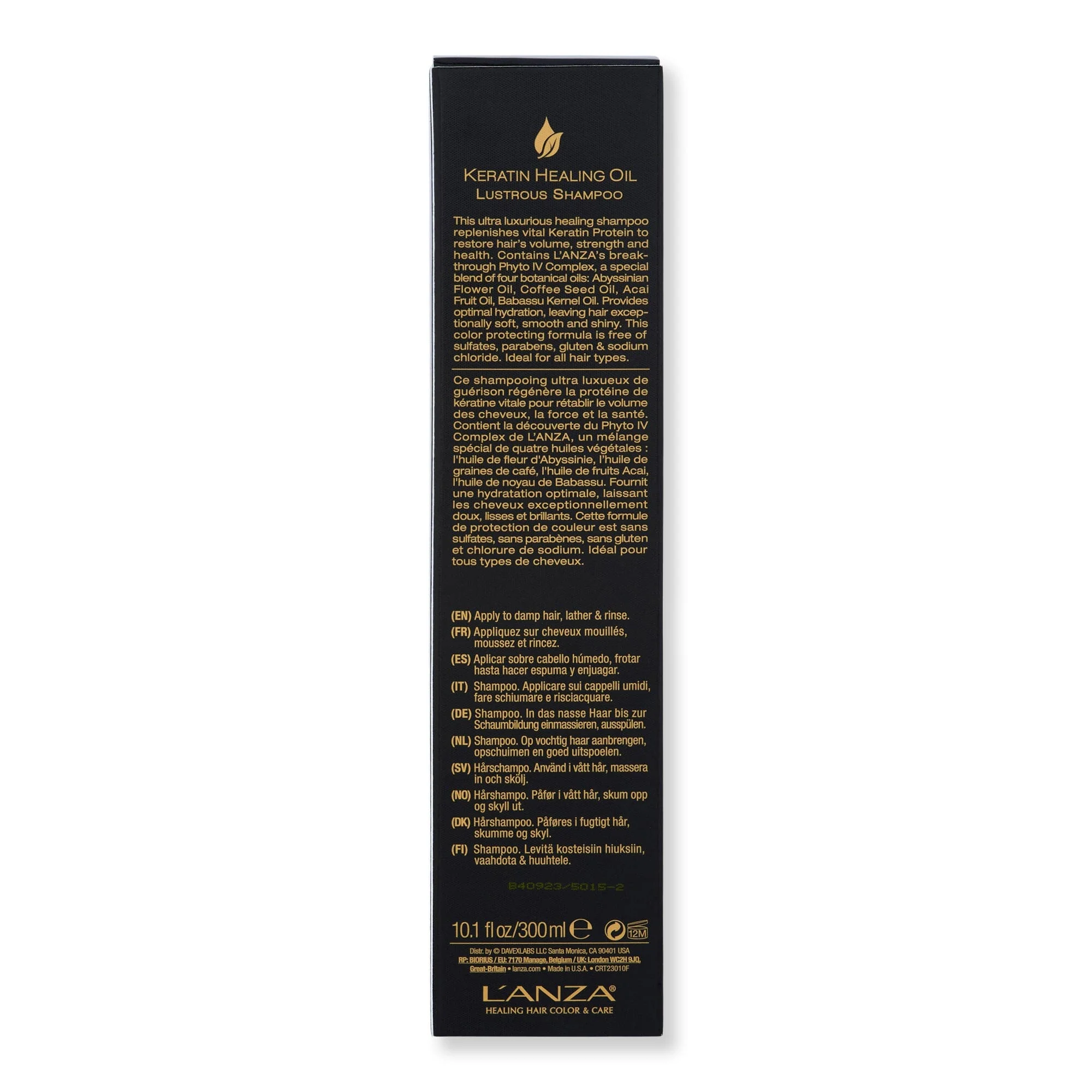 L'anza Keratin Healing Oil Lustrous Shampoo 300 ml - Image 4