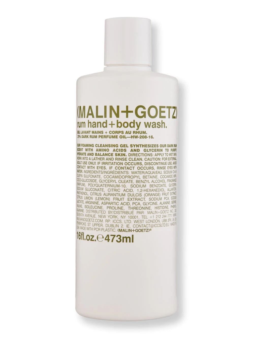 Malin + Goetz Rum Hand+Body Wash 16 oz 473 ml