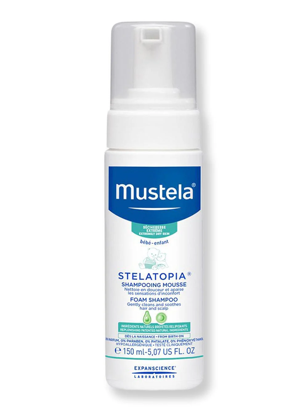 Mustela Stelatopia Foam Shampoo 5 oz 150 ml