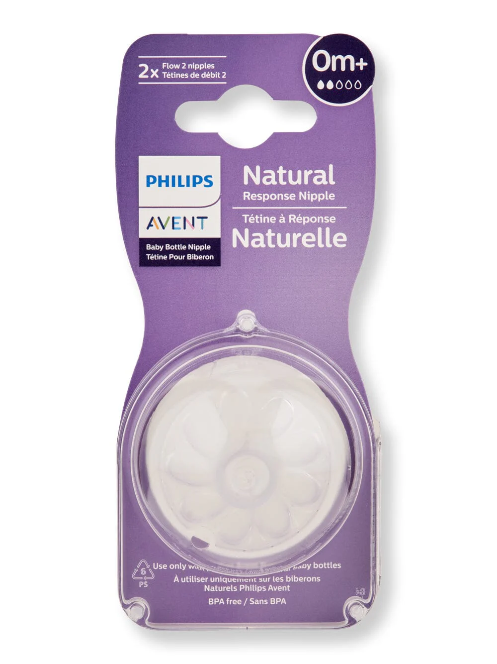 Philips Avent Natural Response Nipple Flow 2 0M+ 2 Ct