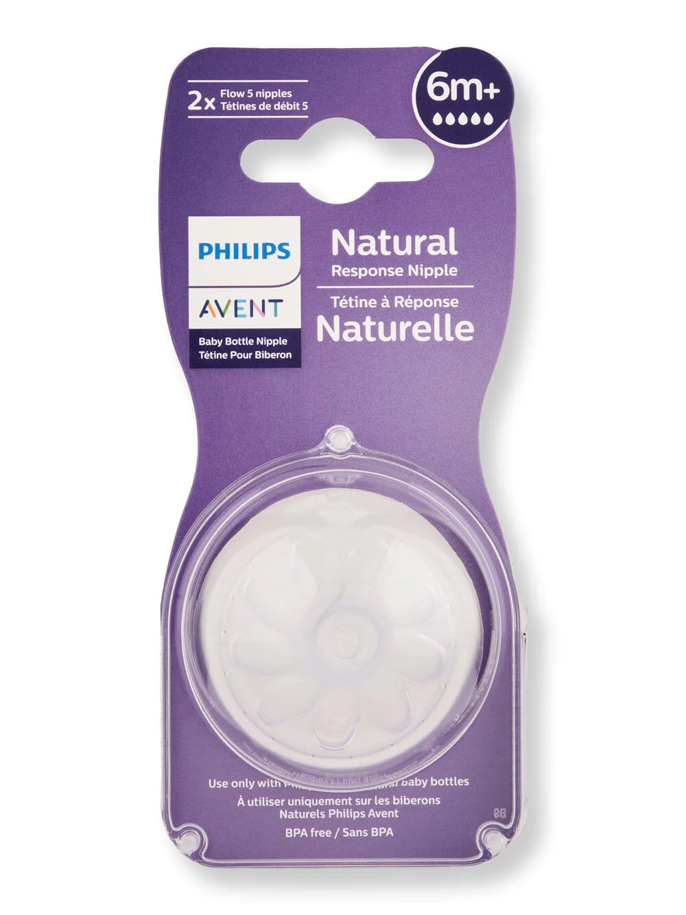 Philips Avent Natural Response Nipple Flow 5 6M+ 2 Ct