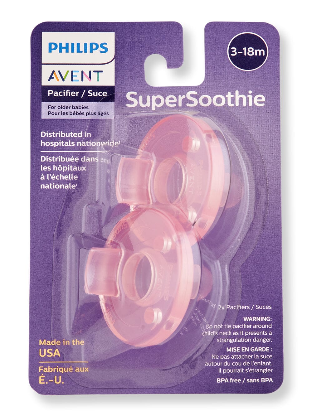Philips Avent Soothie 3-18 months Pink 2 Ct