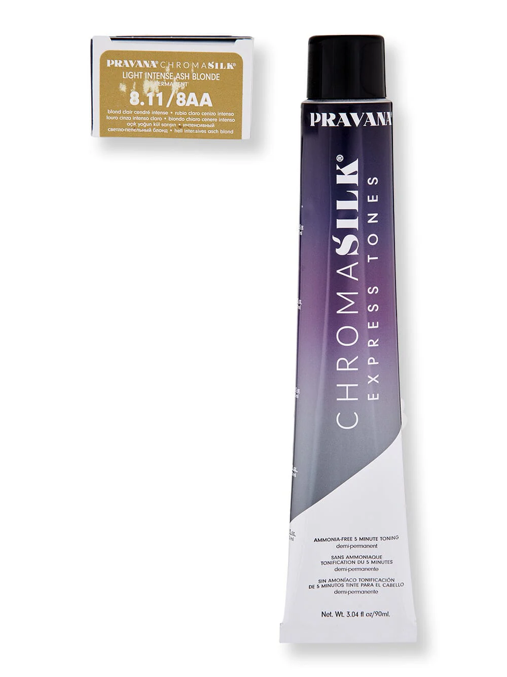 Pravana Chromasilk Creme Hair Color 3 oz 8.11 Light Intense Ash Blonde