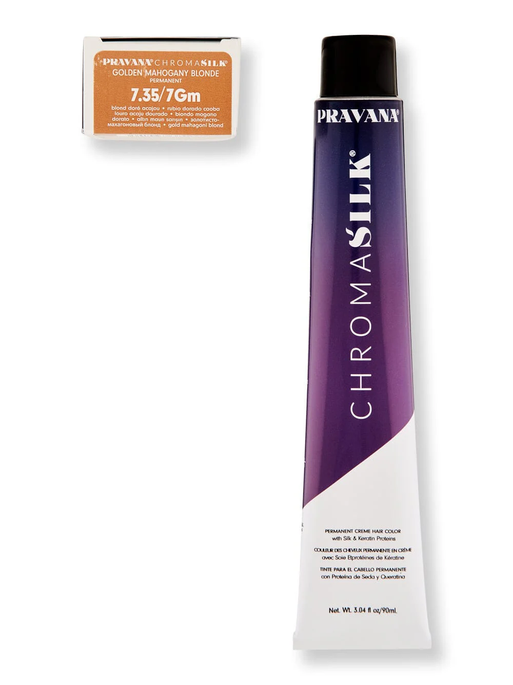 Pravana Chromasilk Creme Hair Color 3 oz 7Gm/7.35 Golden Mahogany Blonde