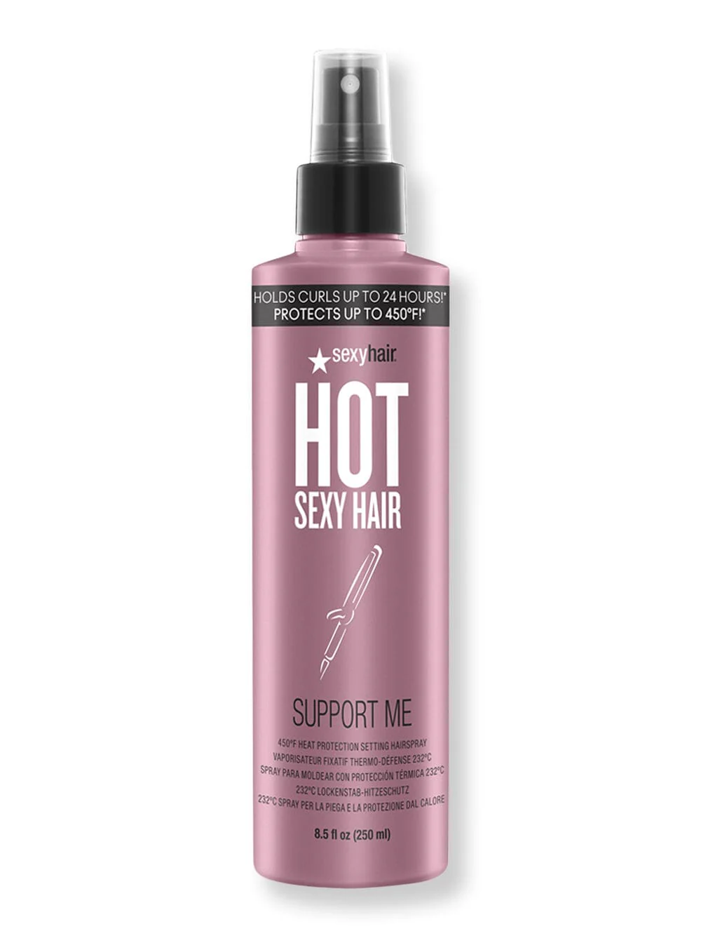 Sexy Hair Hot Sexy Hair Support Me 450 Heat Protection Setting Hairspray 8.5 oz 250 ml
