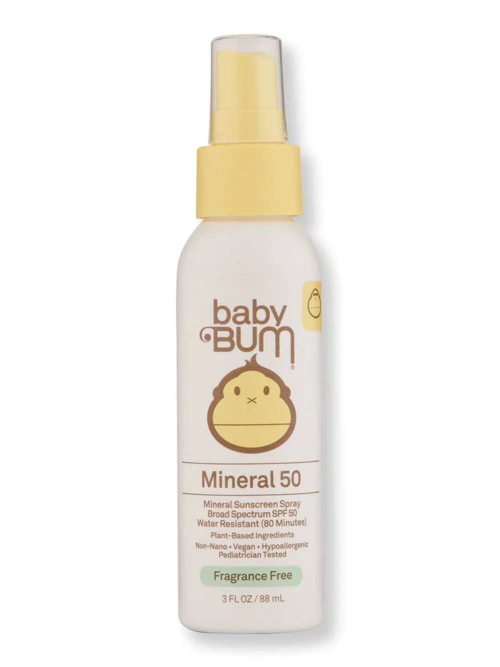 Sun Bum Baby Bum SPF 50 Mineral Sunscreen Spray Fragrance Free 3 oz 88 ml